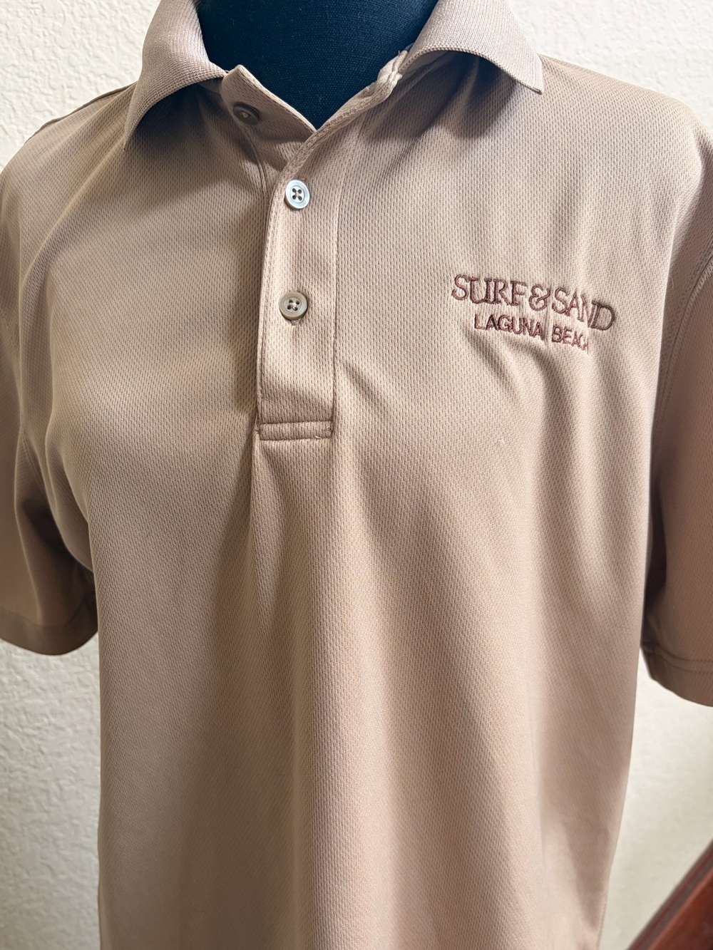 Laguna Beach Short-Sleeve Polo in Tan